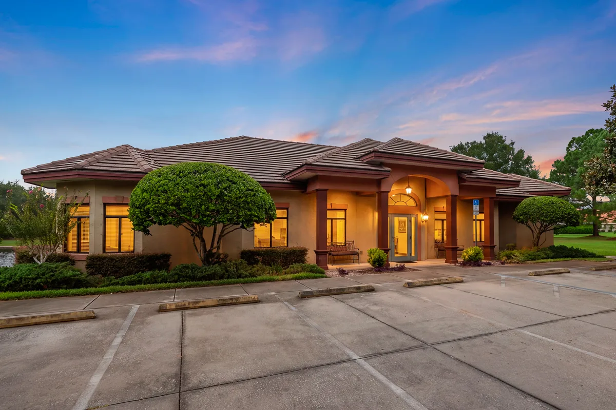 Office building at sunset