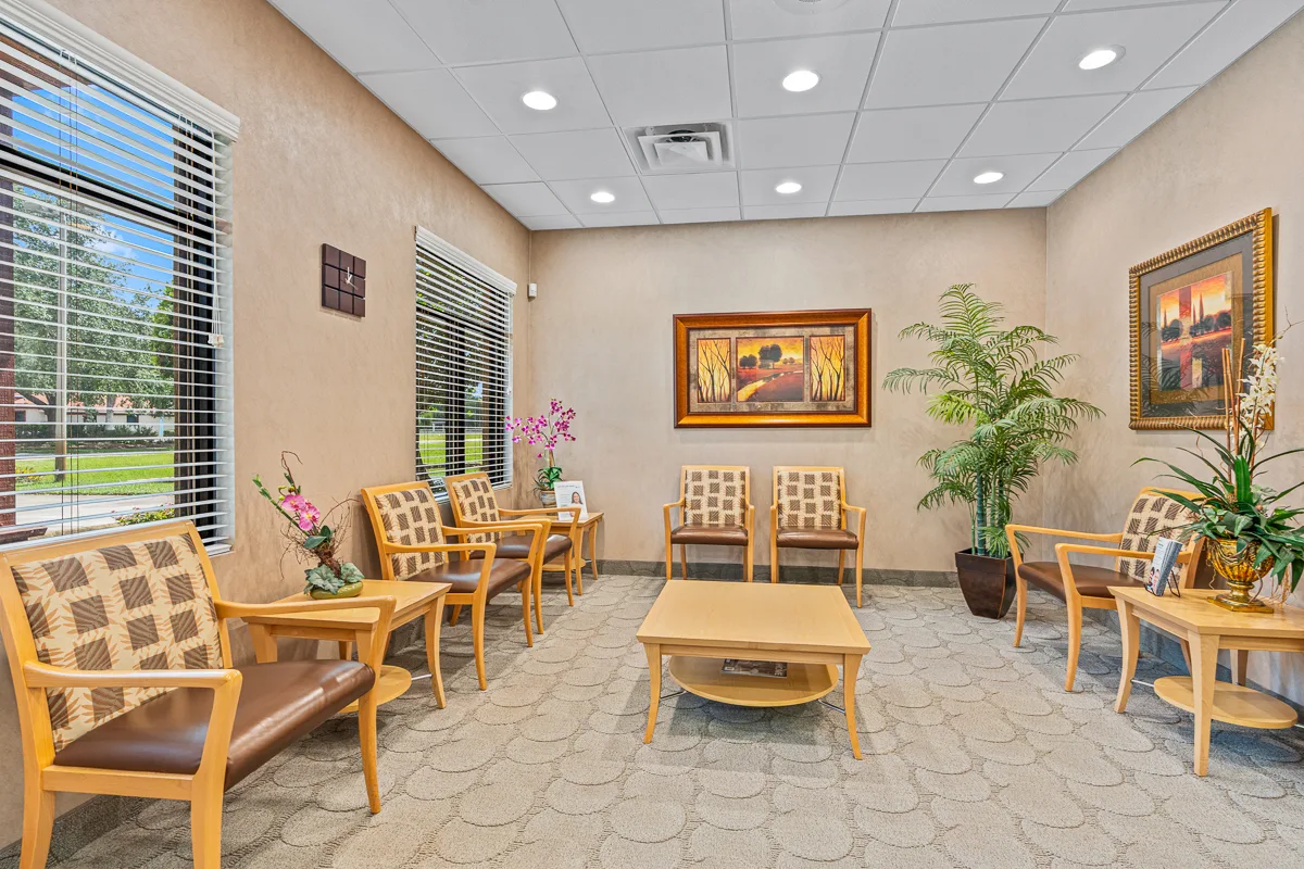 Waiting room with comfortable seating